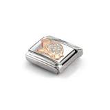 Nomination Classic Rose Gold Glitter Enamel Silver Turtle Charm