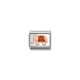 Nomination Classic Rose Gold Glitter Enamel Red Elephant Charm