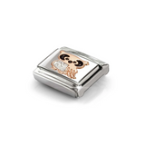 Nomination Classic Rose Gold Glitter Enamel Silver Owl Charm