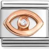 Nomination Classic Rose Gold CZ White Evil Eye Charm