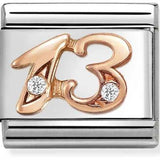 Nomination Classic Rose Gold CZ Number Thirteen Charm