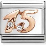 Nomination Classic Rose Gold CZ Number Fifteen Charm