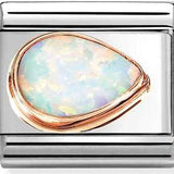 Nomination Classic Rose Gold White Opal Pear Shape Charm