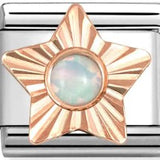 Nomination Classic Rose Gold Diamond Cut Star White Opal Charm
