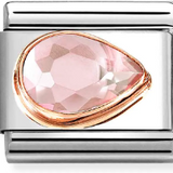 Nomination Classic Rose Gold Pink CZ Pear Shape Charm