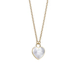 Bering Arctic Symphony Yellow Gold Mother of Pearl Heart Necklace SALE