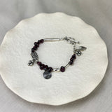 Sterling Silver Handmade Garnet Stacking Bracelet