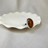 Natural Green Amber Included Ring