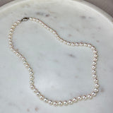 9ct White Gold Akoya Pearl Row Necklace 7-7.5mm