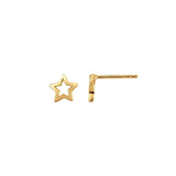 Dew Gold Plated Petite Open Star Stud Earrings