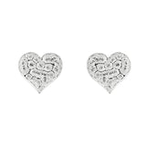 Dew Hammered Heart Stud Earrings