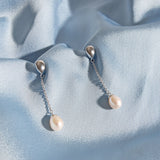Kit Heath Coast Pebble Pearl Chain Drop Earrings