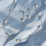 Kit Heath Coast Pebble Pearl Chain Drop Earrings