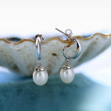 Kit Heath Coast Pebble Pearl Droplet Hoop Earrings