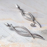 Kit Heath Entwine Twine Twist CZ Drop Earrings