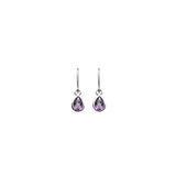 Dew Pear Shape Amethyst Drop Earrings