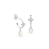Kit Heath Blossom Flyte Honey Flower Pearl Hoop Earrings