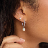 Kit Heath Blossom Flyte Honey Flower Pearl Oval Hoop Earrings