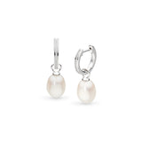 Kit Heath Revival Classic Pearl Glitz CZ Hoop Drop Earrings