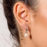 Kit Heath Revival Classic Pearl Glitz CZ Hoop Drop Earrings