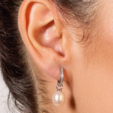 Kit Heath Revival Classic Pearl Glitz CZ Hoop Drop Earrings