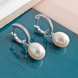 Kit Heath Revival Classic Pearl Glitz CZ Hoop Drop Earrings