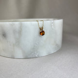 Handmade 9ct Yellow Gold Cognac Amber Round Pendant