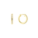 Dew Silver Gold Plated CZ Huggie Hoop Earrings 15mm
