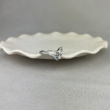 Platinum Diamond Pear Shape Toi Et Moi Two Stone Sparkle Shoulder Ring 1.08ct