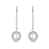 Dew Open Mini Circle CZ Drop Earrings