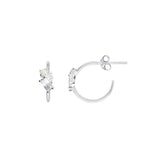 Dew Synthetic Opal Cluster Stud Hoop Earrings 13mm
