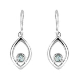 Dew Open Marquise Blue Topaz Drop Earrings