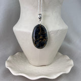 Sterling Silver Leopard Agate Oval Cabochon Pendant