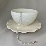 Sterling Silver Hammered Figaro 48 Link Bracelet