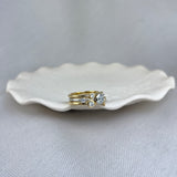 18ct Yellow Gold & Platinum Diamond Three Ring Stacking Set 0.92ct