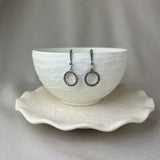 Vintage Design Sterling Silver Circle Drop Earrings