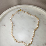 14ct Yellow Gold Akoya Pearl Row Necklace 6.5-7mm