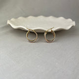 9ct Multi Gold Crossover Hoop Earrings 15mm