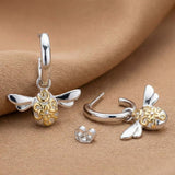Kit Heath Blossom Flyte Honey Bee Hoop Drop Earrings