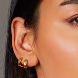 Kit Heath Bevel Unity Golden Huggie Hoop Earrings