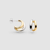 Kit Heath Bevel Cirque Link Golden Twin Hoop Earrings