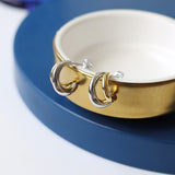 Kit Heath Bevel Cirque Link Golden Twin Hoop Earrings