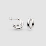 Kit Heath Bevel Cirque Link Twin Hoop Earrings