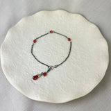 Sterling Silver Red CZ Gothic Evening Bracelet