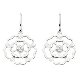 Dew Tudor Rose Open Drop Earrings