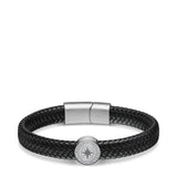 Bering Arctic Symphony Black Leather Bracelet