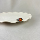 Natural Cognac Amber Swirl Shoulder Ring