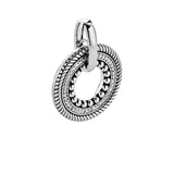 Ti Sento Beaded Circle Oxidised CZ Pendant SALE