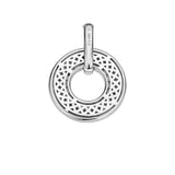 Ti Sento Beaded Circle Oxidised CZ Pendant SALE