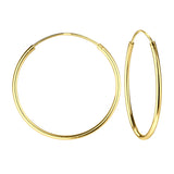 Dew Silver Gold Plated Sleeper Hoop Earrings 25mm